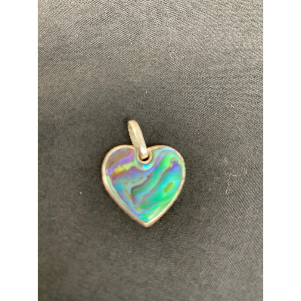 Heart Pendant Abalone 925 Marked